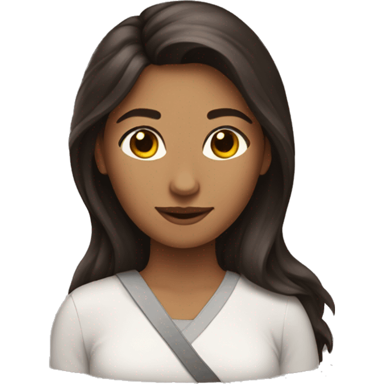 woman long dark brown hair hug bengal  emoji