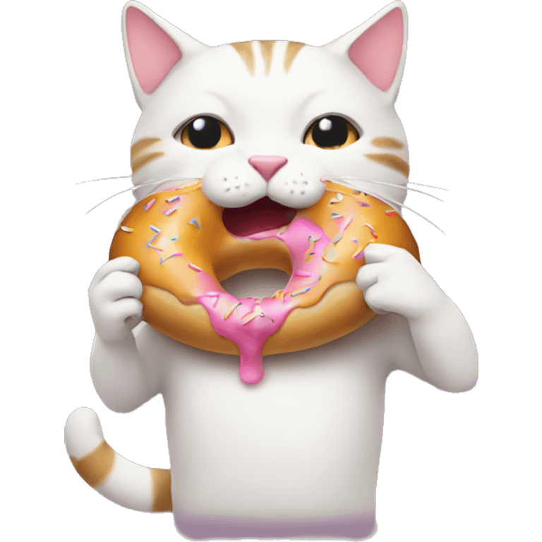 Cat eating donut emoji