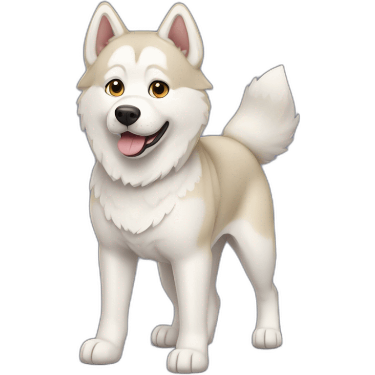 dog cream-and-white husky full-body emoji