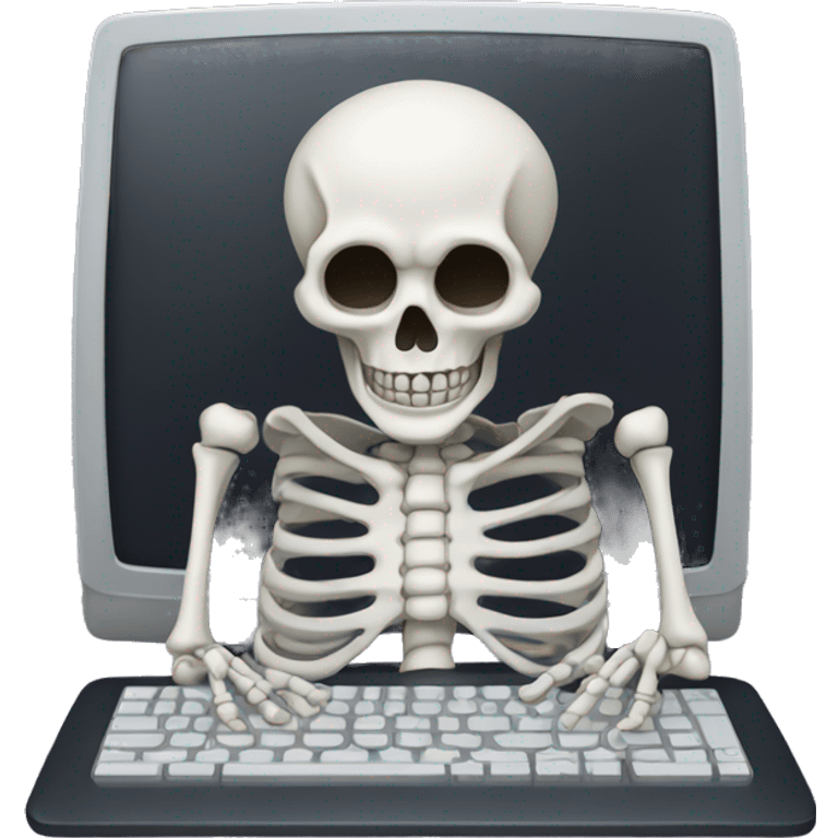 Skeleton on computer emoji