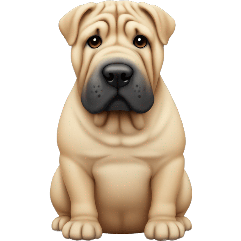 Shar-pei dog full body dark snout emoji