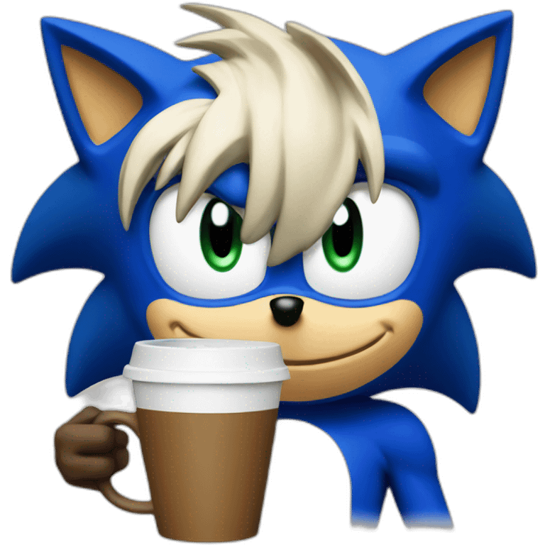 Sonic with coffee emoji