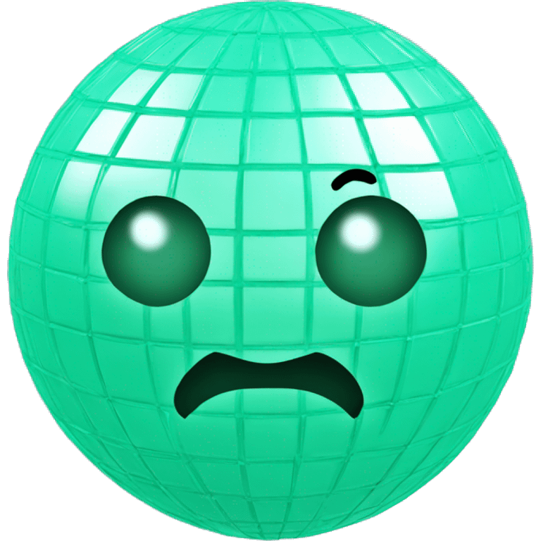 Mint green disco ball emoji