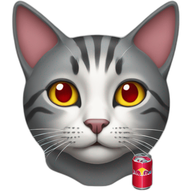 cat with red bull emoji