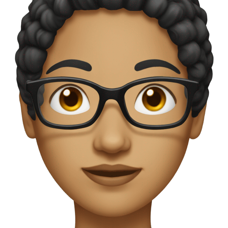 Women black hair with Brown eyes and Glas emoji