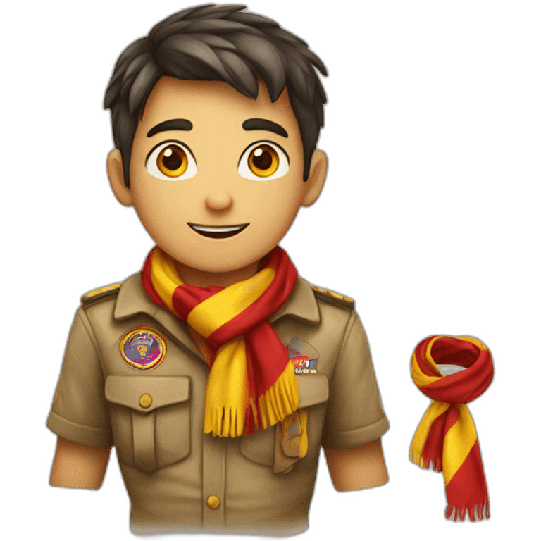 A scout boy with a knotted red and yellow scarf emoji