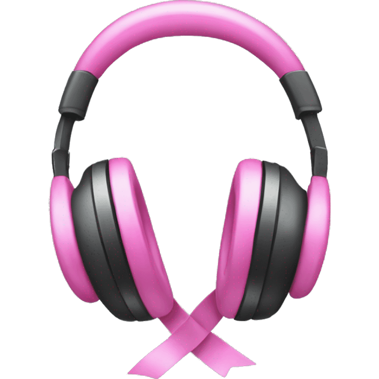 headphone with pink ribbons emoji