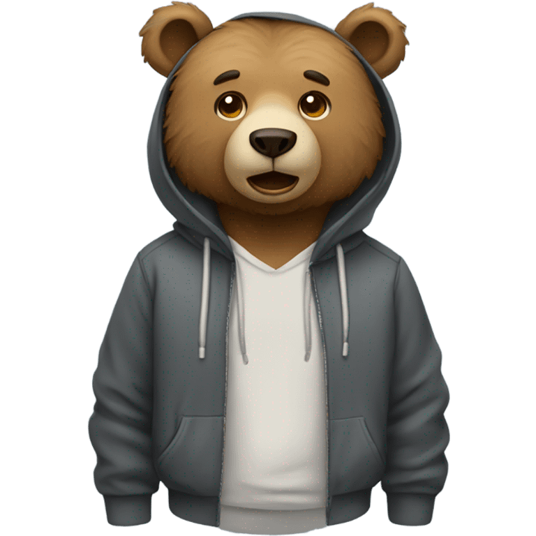 Bear wearing a hoodie  emoji