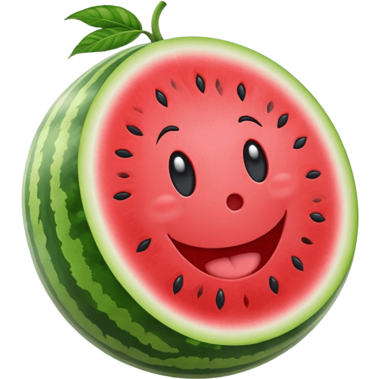 Watermelon with face emoji