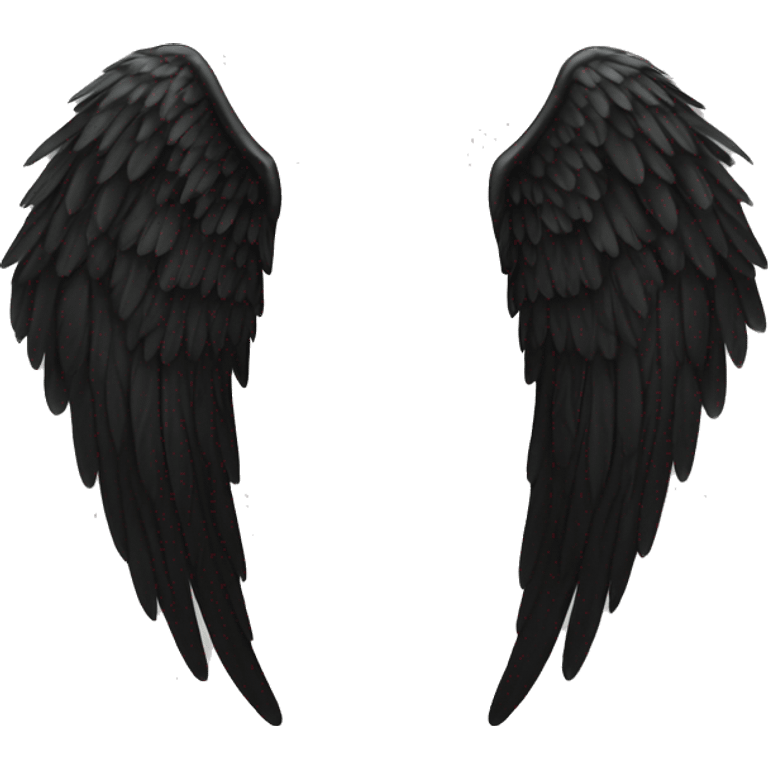 one pair of black angel wings emoji