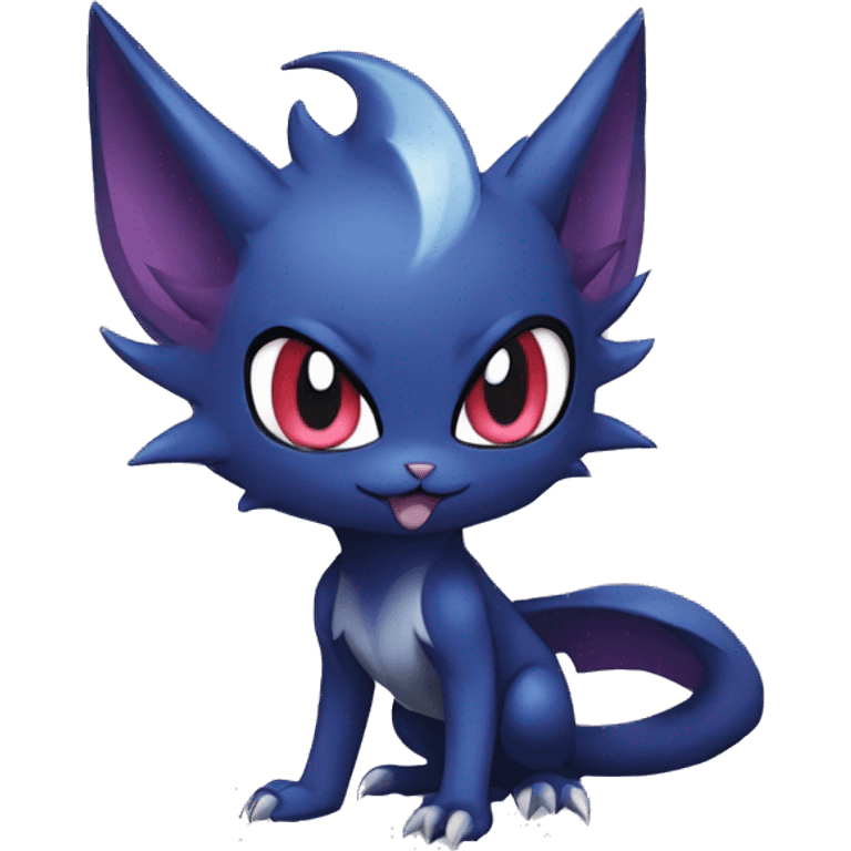 Edgy Cool Chibi Sneasel-Noibat-Absol-Pokémon-fusion-cat Full Body emoji