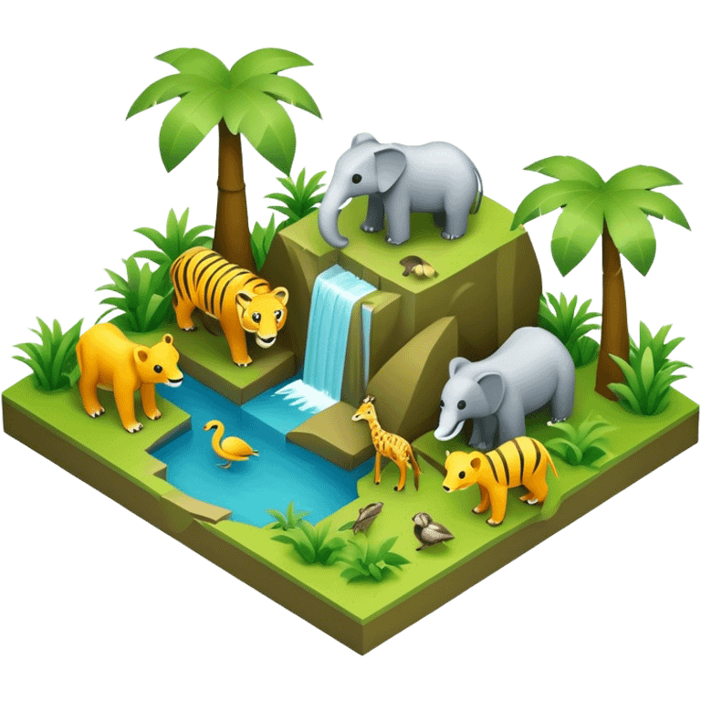 3d-isometric- jungle wildlife emoji