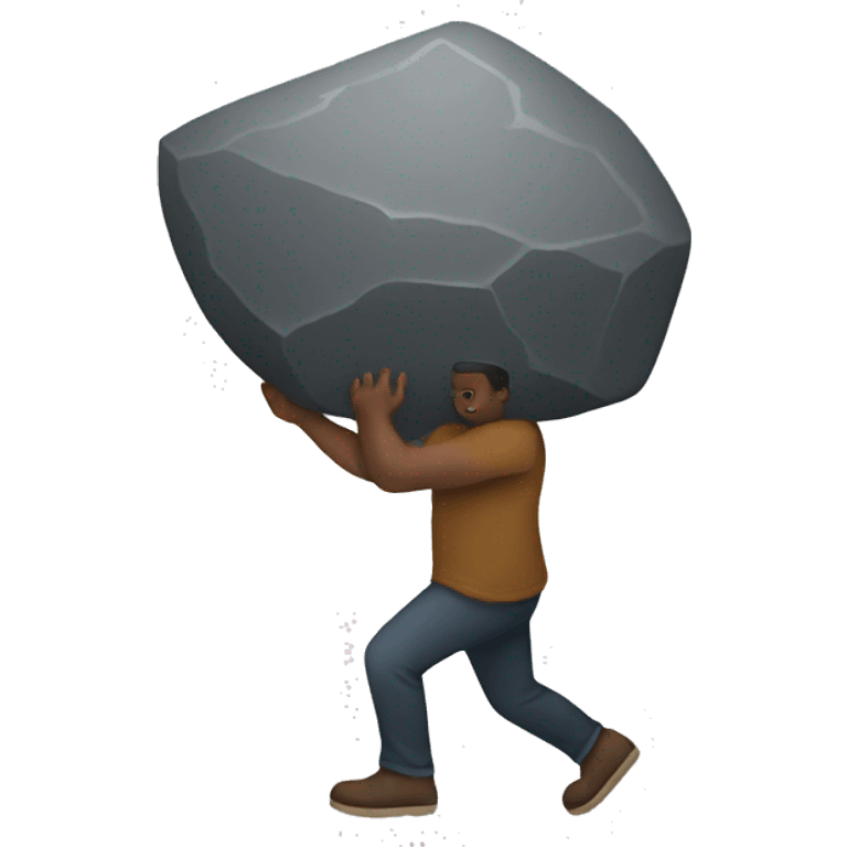 person carring big stone emoji