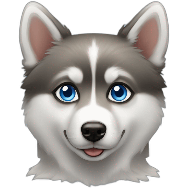 Blue eyes pomsky emoji