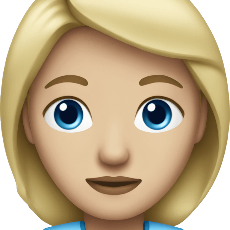 blonde psychiatrist woman with blue eyes emoji