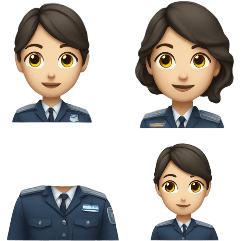 girl wearing uniform raising han emoji