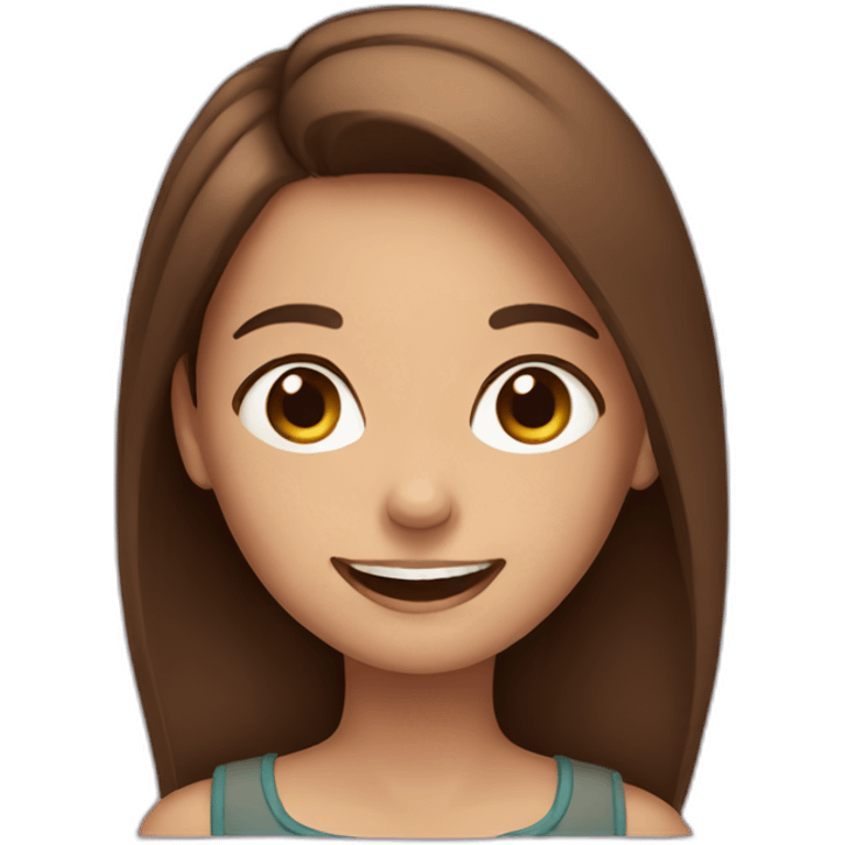 brown hair girl smiling emoji