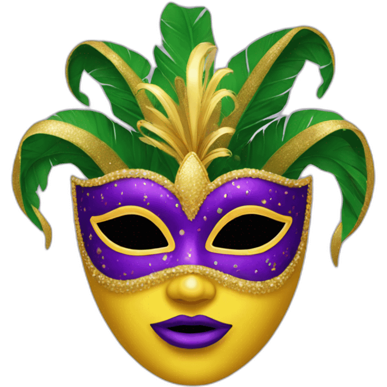 mardi gras girl mask emoji