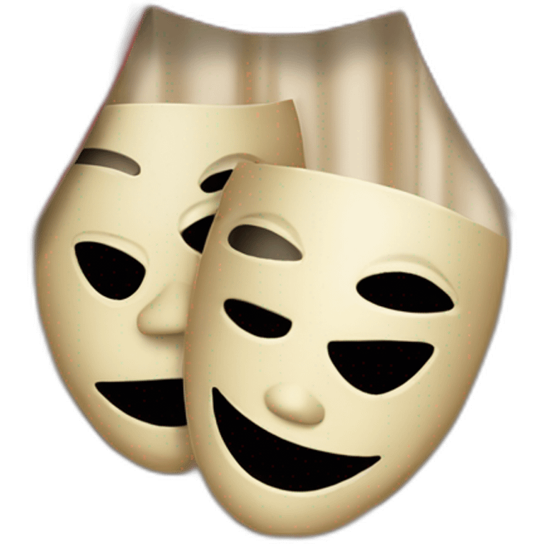 performing arts masks popping out of theatre curtains emoji