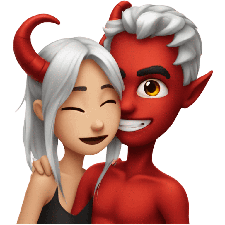 cute devil kiss a girl emoji