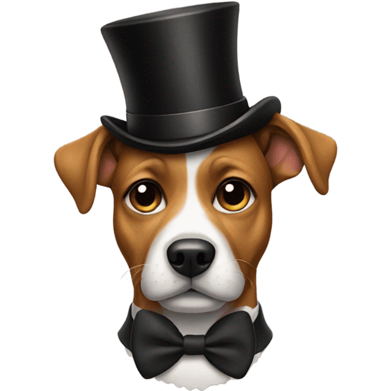 Dog wearing a top hat emoji