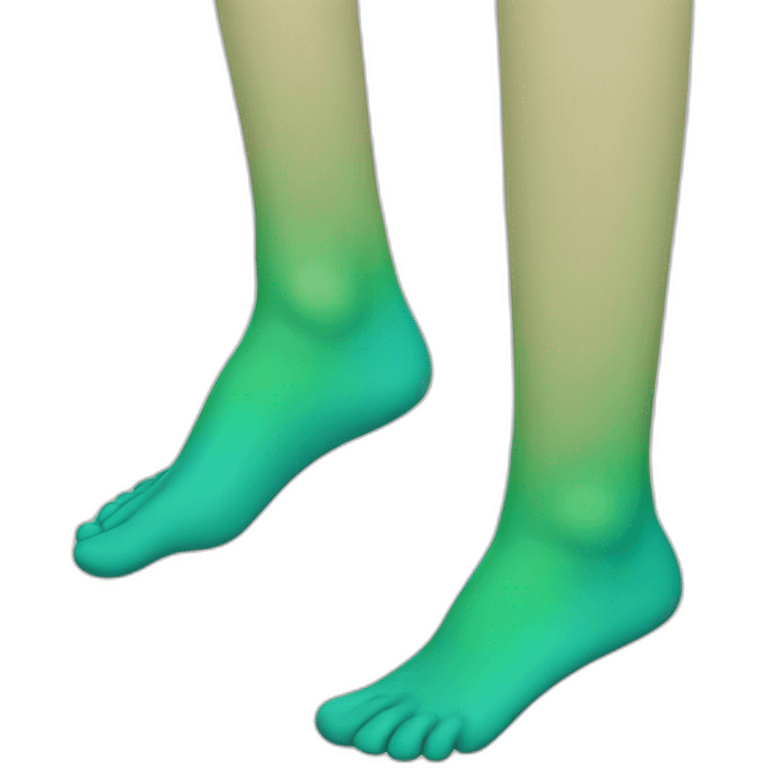 left foot blue and right foot green emoji