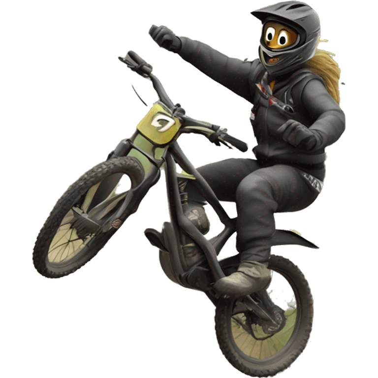 Dirt jump biker im Wald emoji