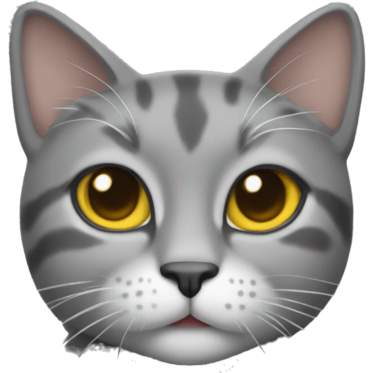 A gray cat rockstar emoji