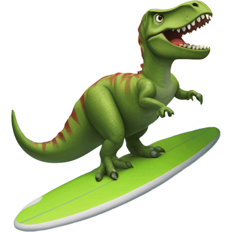 Dinosaur surfing  emoji