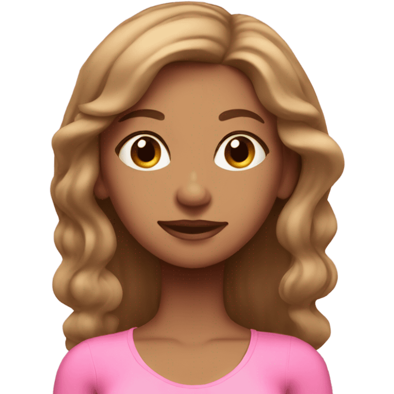 Tan girl with light brown hair in pink yoga outfit emoji