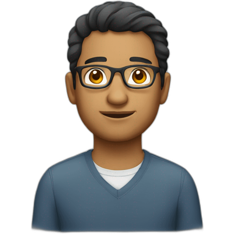 Hispanic man wearing glass emoji