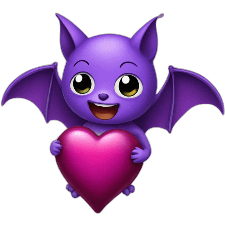 bat holding purple heart emoji