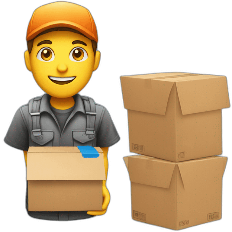 Courier with box, delivery for store  emoji