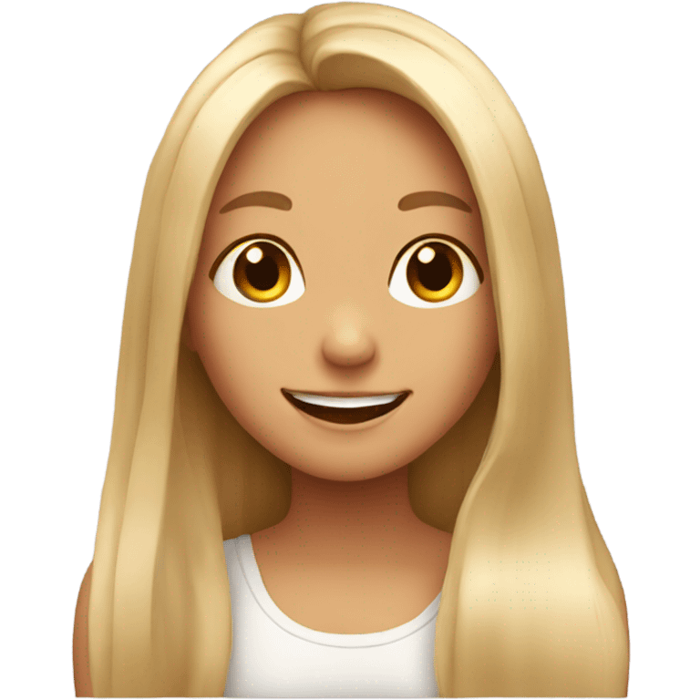 smiling girls with long hair emoji