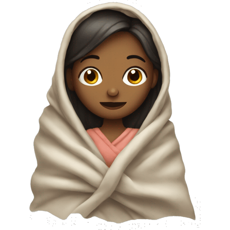 Girl wrapped in blanket emoji