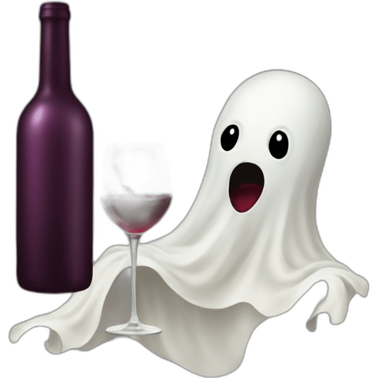 Ghost drinking wine emoji