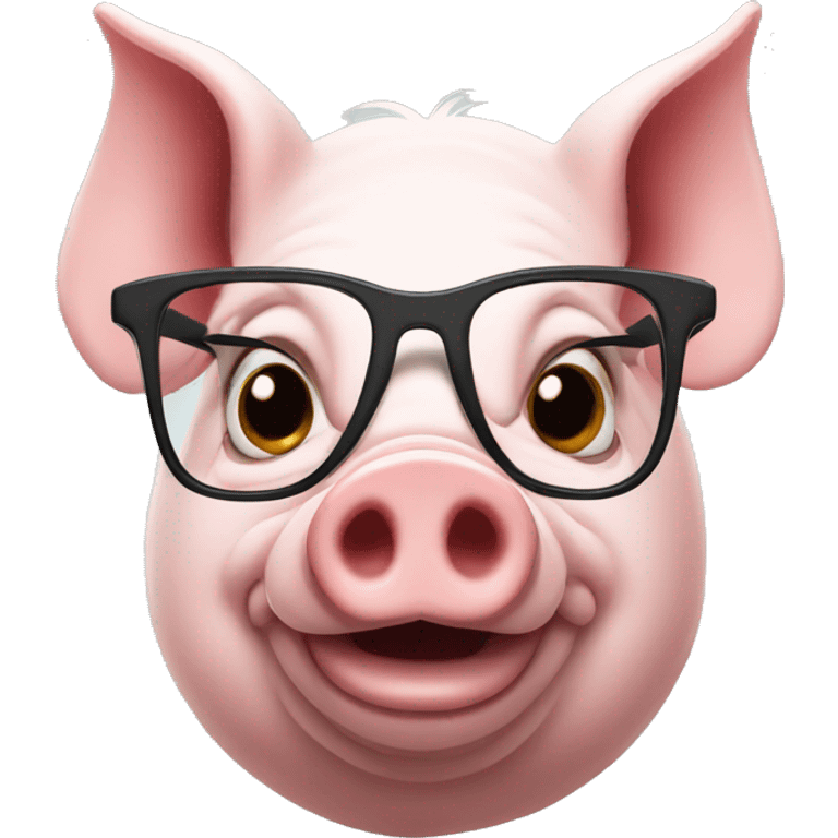 Pig wearing glasses emoji