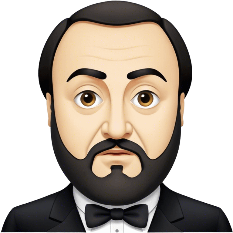 Cinematic Realistic Luciano Pavarotti Portrait Emoji, depicted as a charismatic operatic tenor with expressive eyes and commanding stage presence, rendered with rich elegant textures and warm theatrical lighting that captures his timeless vocal brilliance. emoji