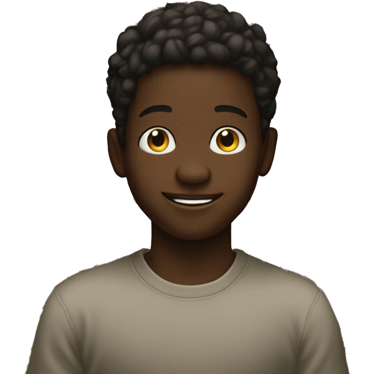 smiling dark-skinned boy meme with question marks in the background  emoji