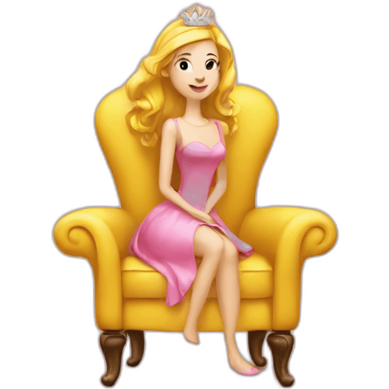 Yellow chair with princess emoji