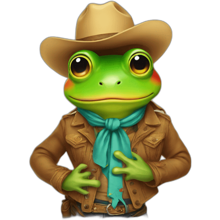 rainbow frog cowboy lgbt emoji