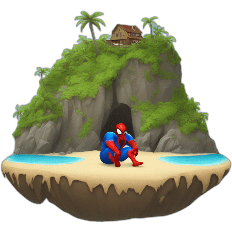 island-with-fat-spiderman emoji