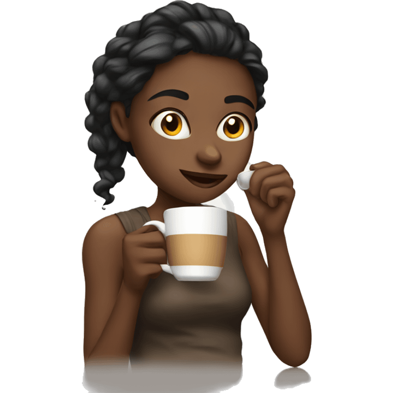 girl drinking coff emoji