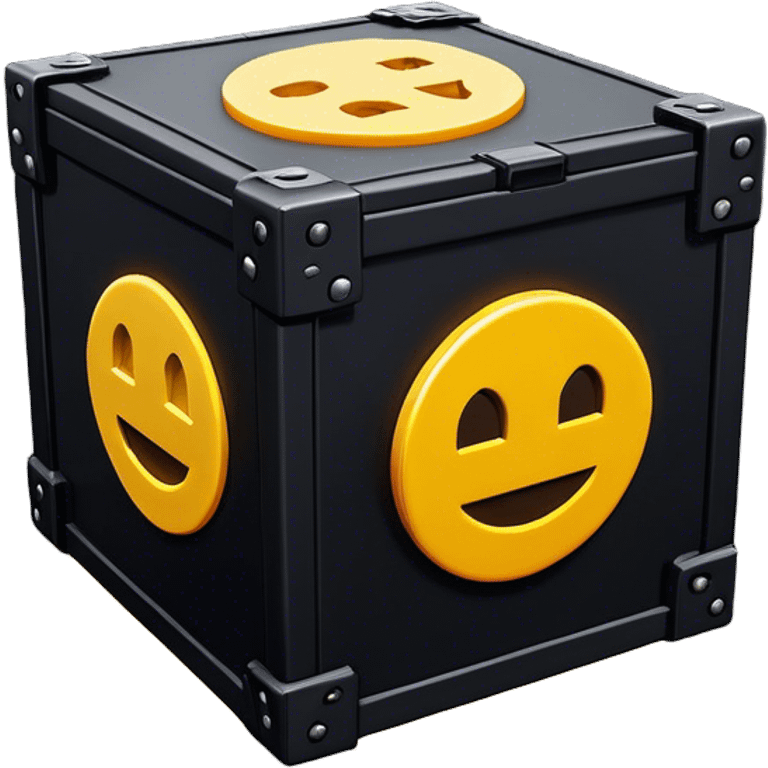 Clash of Clans aesthetic: Cinematic Playful Pixel 3D loot crate Emoji, rendered in a 3D vector-style similar to standard emojis with minimal shading and bold, simplified shapes. A compact, distinct form with signature details, softly glowing with a pixelated adventure charm. Simplified yet unmistakably iconic, highly detailed and consistent, glowing with a soft radiance and high shine. Stylized with a touch of classic pixel-art charm and a soft glowing outline, capturing the essence of a beloved gaming relic with a friendly, playful manner! emoji