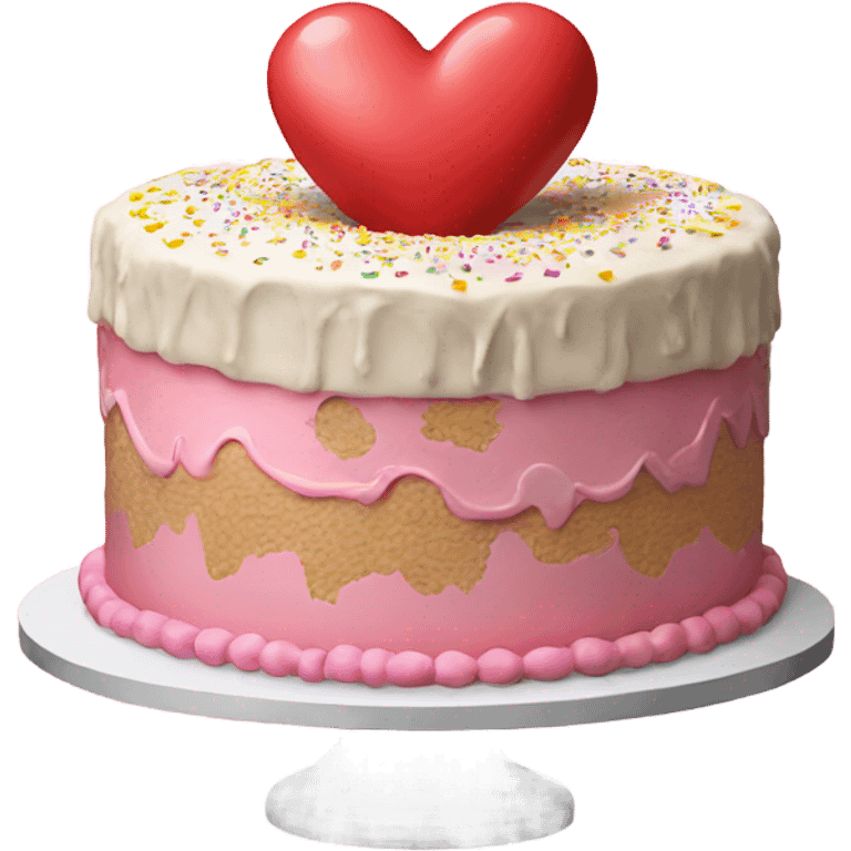 extravagant heart shaped birthday cake  emoji