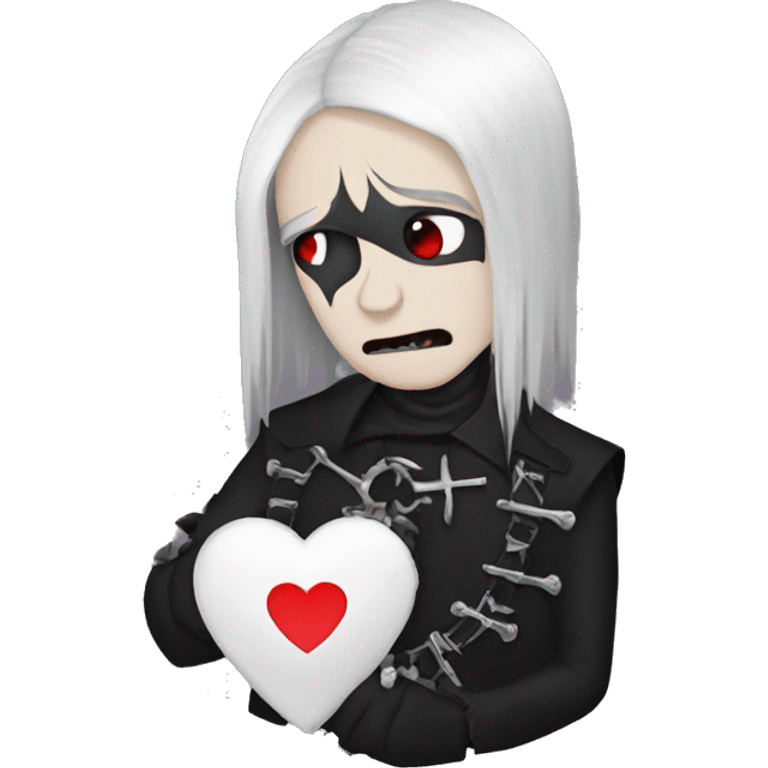 goth black metal heart emoji