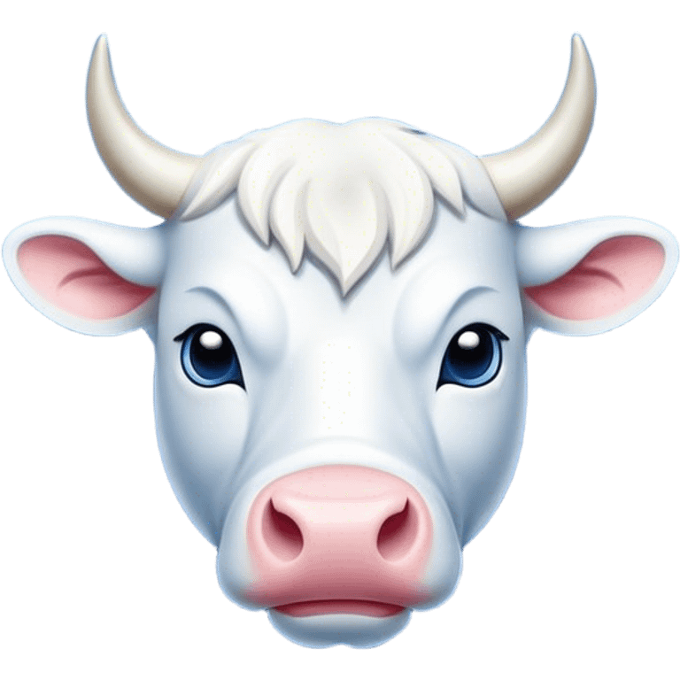 white bull in a blue circle
 emoji