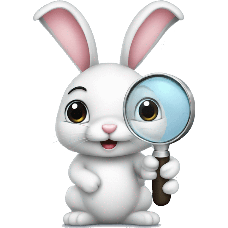 bunny with magnifying glass emoji