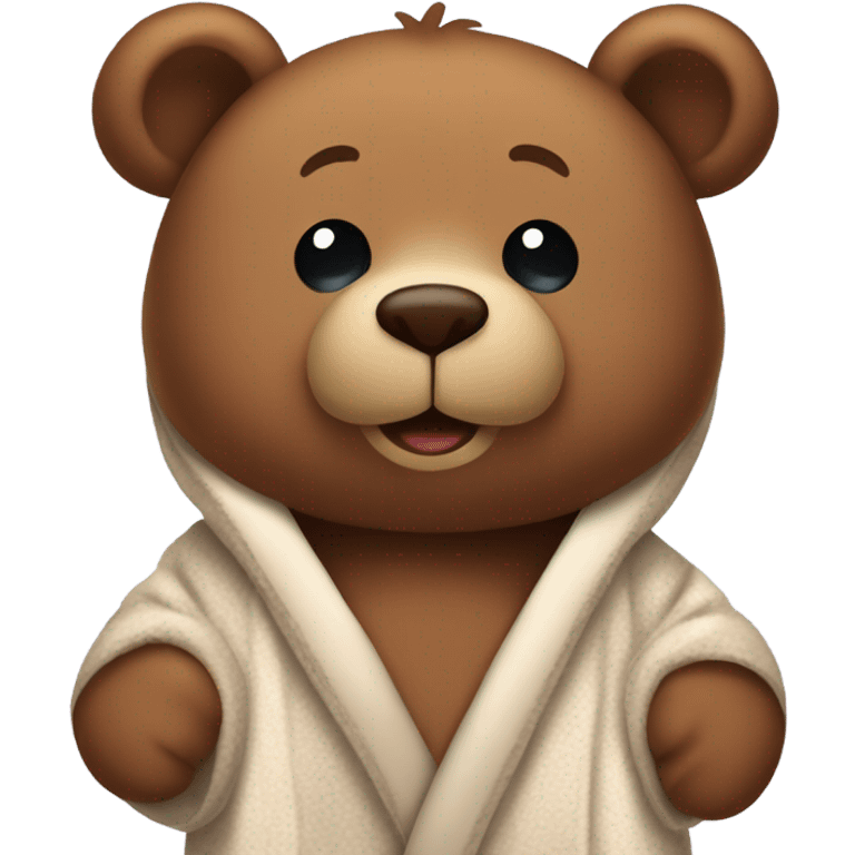 Brown teddy bear wearing a dressing gown emoji