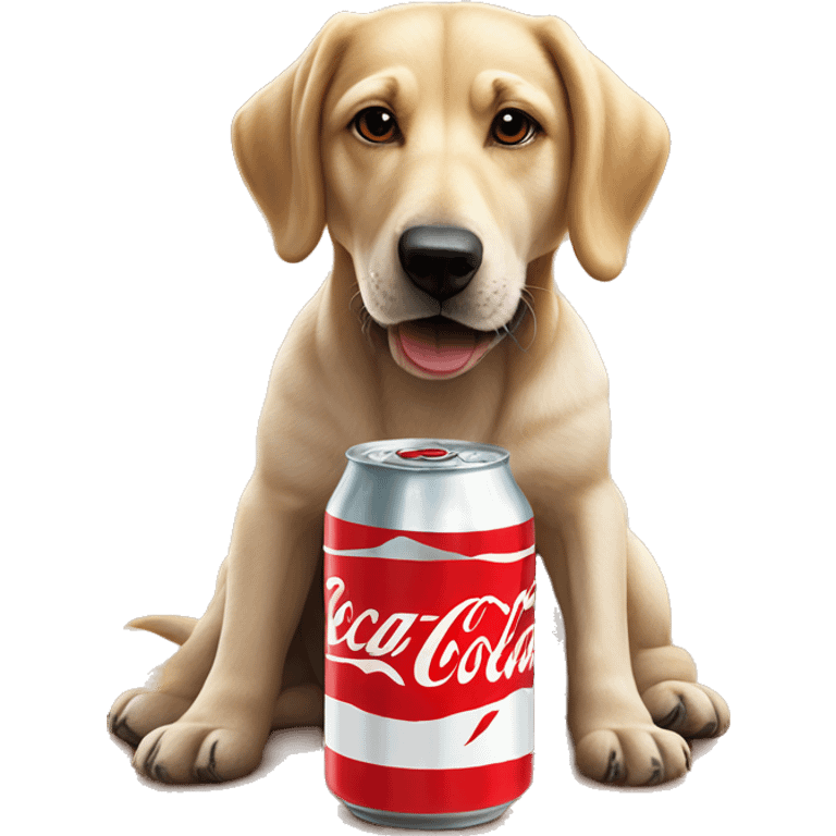 Perro en el desierto tomando coca cola emoji